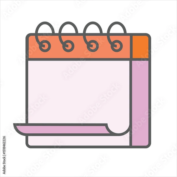 Fototapeta Colorful Calendar icon. Highlighted day on the calendar. Flat vector illustration for copy space.