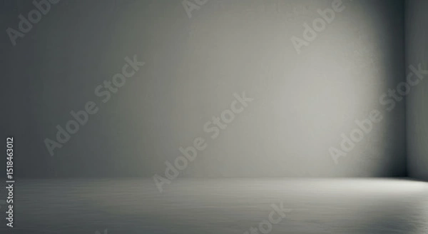 Fototapeta Minimalist empty room with soft light and grey walls for staging  