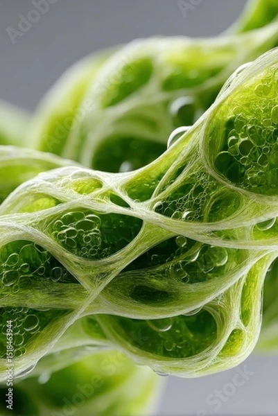 Fototapeta Explore the intricate texture of algae-based fiber in a high-resolution macro shot