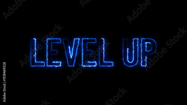 Fototapeta Congratulation! Level up text illustration background.