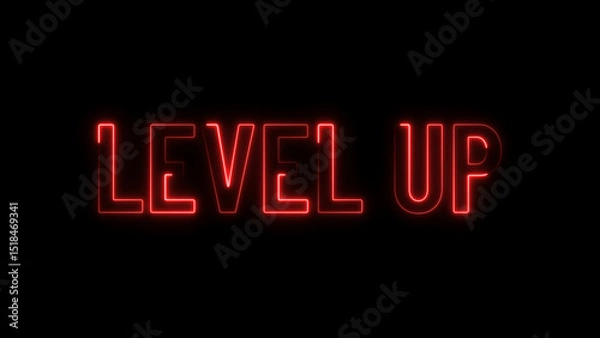 Fototapeta Congratulation! Level up text illustration background.