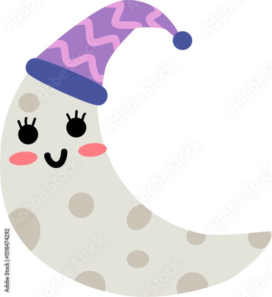 Obraz Cute doodle grey moon 5