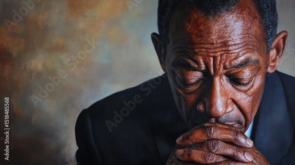 Obraz A contemplative portrait of a civil rights leader in deep thought