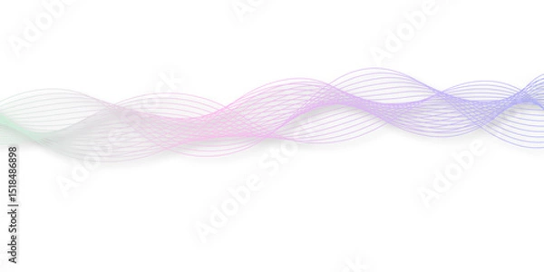 Fototapeta abstract wave element for design pink and white. Design template for cover, business. Abstract dynamic color lines, waves. Vector geometric backgrounds.