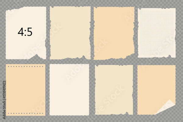 Fototapeta Vintage Textured Paper, a piece of sheet, torn paper. Vector Illustration