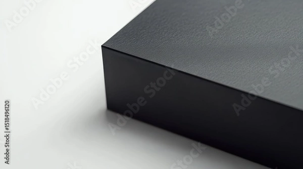 Obraz close up of a black box on white background illustration , no logos, no brands