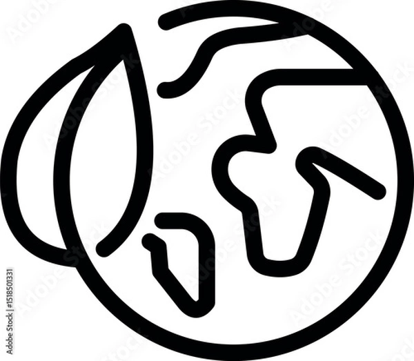 Obraz Globe with leaf, ecology symbol icon