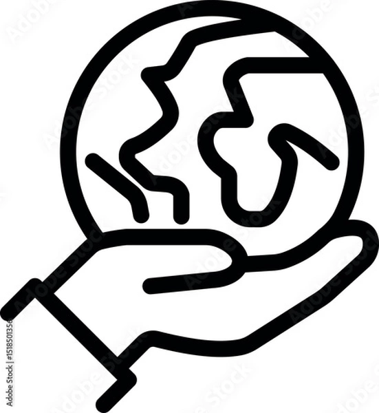 Fototapeta Hand and globe, save our planet symbol