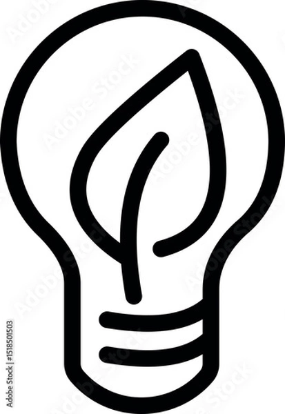 Fototapeta Lightbulb with Leaf, ecology symbol

