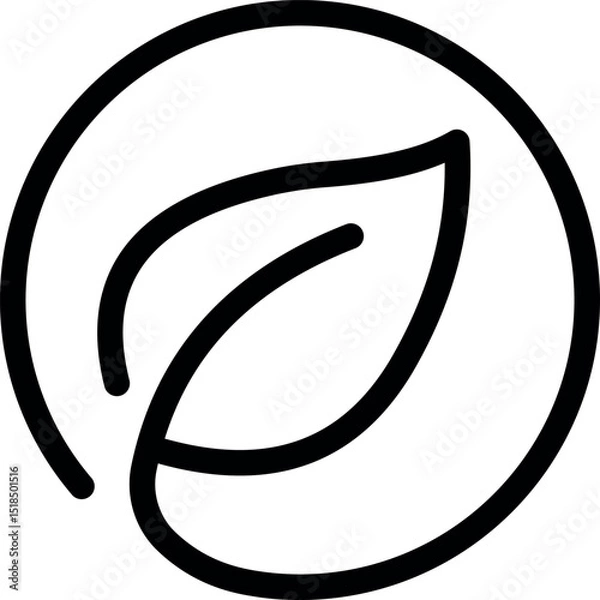 Fototapeta Ecology symbol, leaf in circle