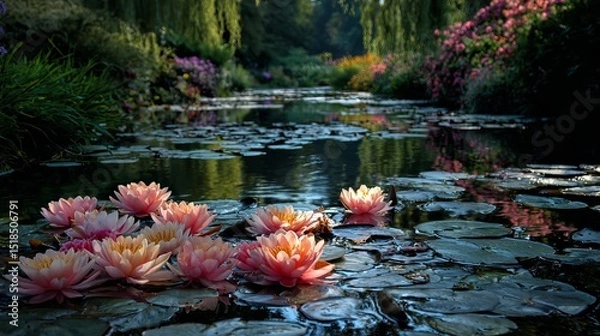Obraz Monet's garden has water lilies.