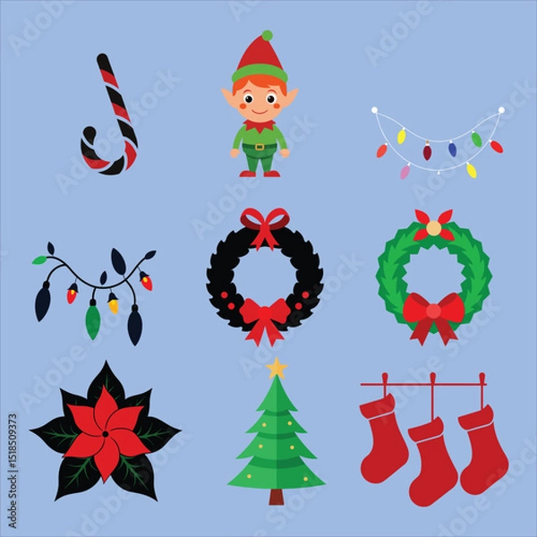 Fototapeta Merry Christmas vector elements 