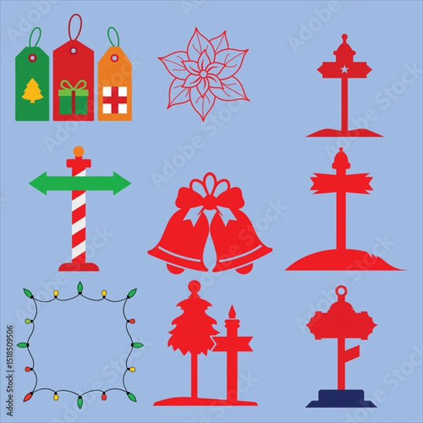 Fototapeta Merry Christmas vector elements 