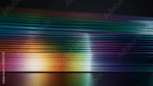 Obraz Abstract layered lines with a prismatic glass effect and floating light.