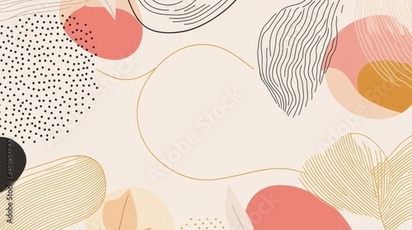 Fototapeta Luxury abstract Banner background vector. Modern geometric shapes an d gold line art wallpaper design for website, prints, cover, backdrop, Wall art and wall decoration. illustration , no logos, no b