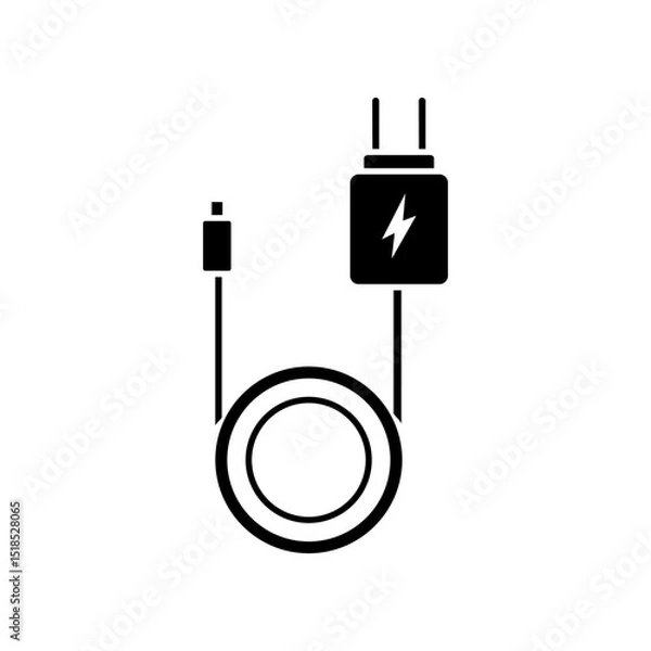 Fototapeta Mobile phone charger line icon. linear style sign for mobile concept and web design. Power adapter outline vector icon. Symbol, logo illustration. Vector graphics
