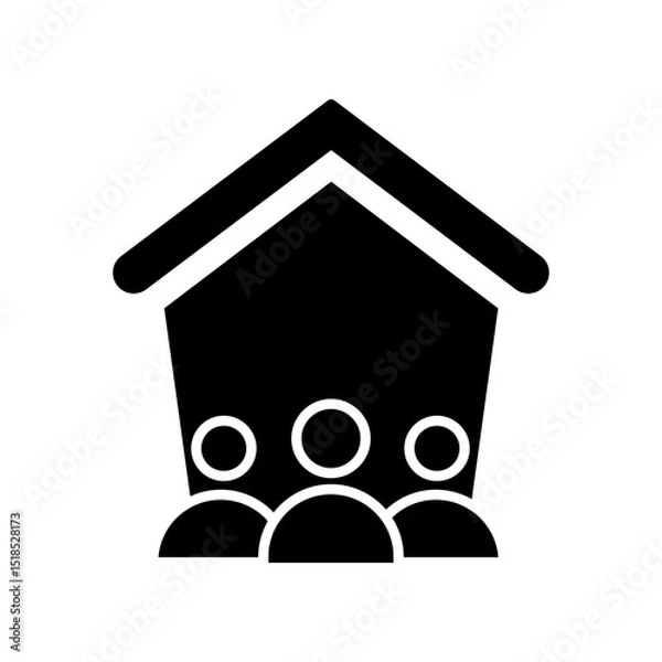 Fototapeta Family, parents and child, linear icon. Line with editable stroke
