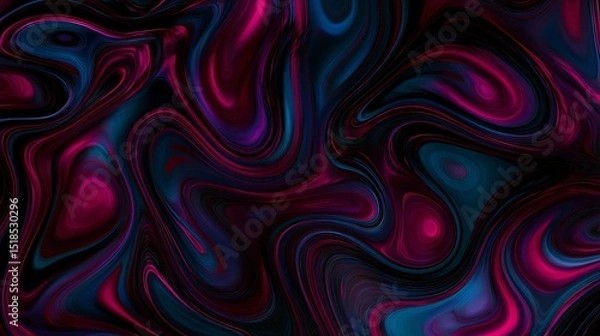 Fototapeta Abstract liquid dark flow art rendering