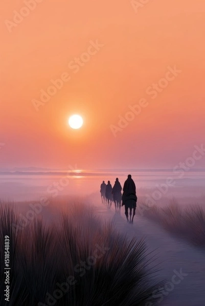Fototapeta Journey towards hope during the Babylonian exile reflecting struggles and strength