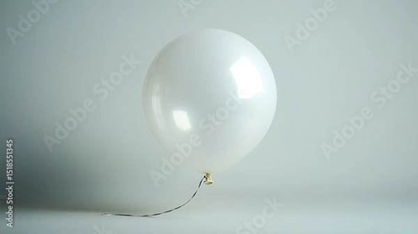 Fototapeta Red balloon on blue sky with white clouds background.