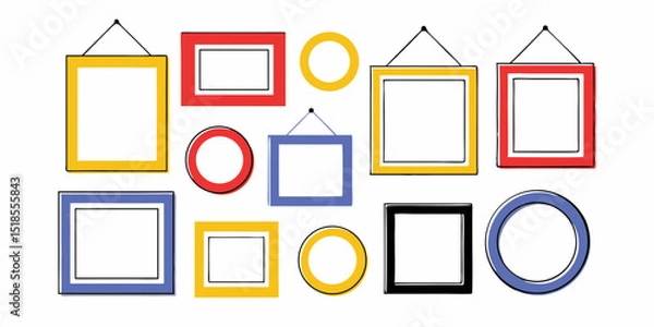 Fototapeta set of vector frames