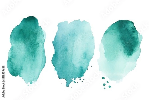 Fototapeta Abstract blue watercolor hand painted background. Texture paper.