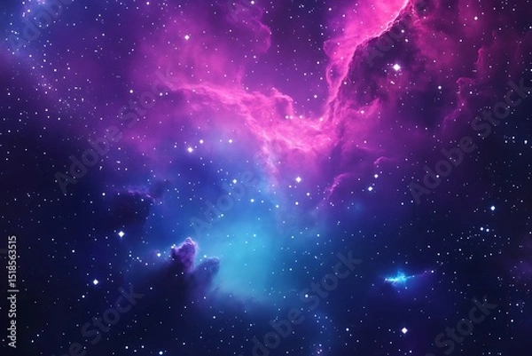 Fototapeta a colorful clouds and stars in space