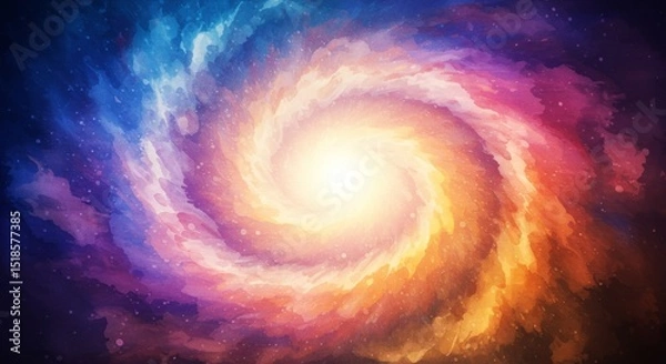 Obraz Abstract watercolor of colorful galaxy