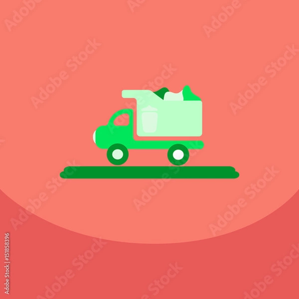 Obraz garbage collection .garbage truck management concept illustration with trash