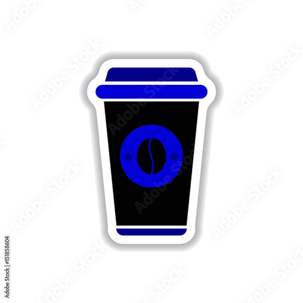 Obraz Label Frames and badges vector icon design collection coffee emblem coffee to go