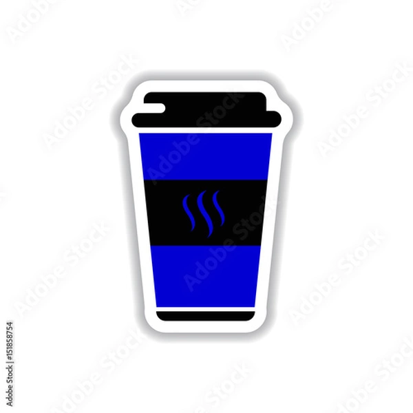 Obraz Label Frames and badges vector icon design collection coffee emblem coffee to go