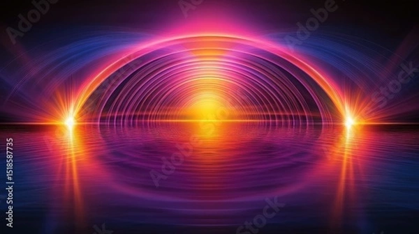Obraz Vibrant, abstract design with radiant light and reflections.