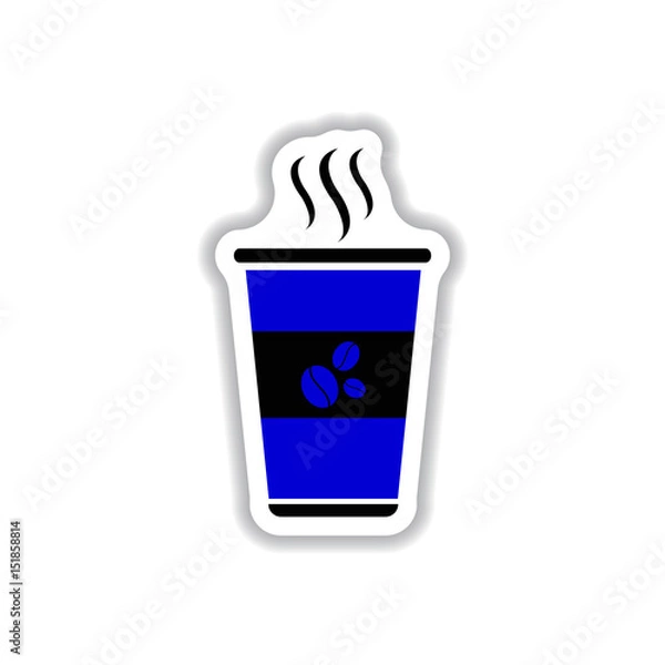 Obraz Label Frames and badges vector icon design collection coffee emblem coffee to go