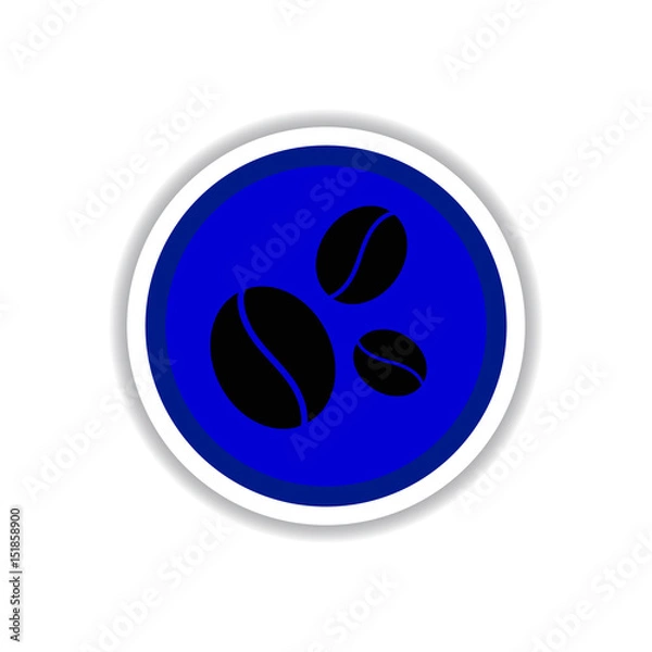 Obraz Label Frames and badges vector icon design collection coffee emblem sign of coffee beans