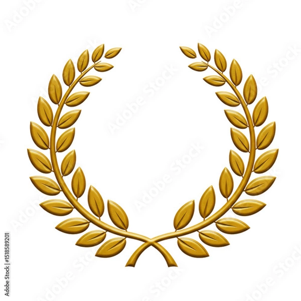 Fototapeta Vector gold laurel wreath.Laurel wreath with golden ribbon isolated on transparent background, PNG   write 49 keyowrds with cammas


