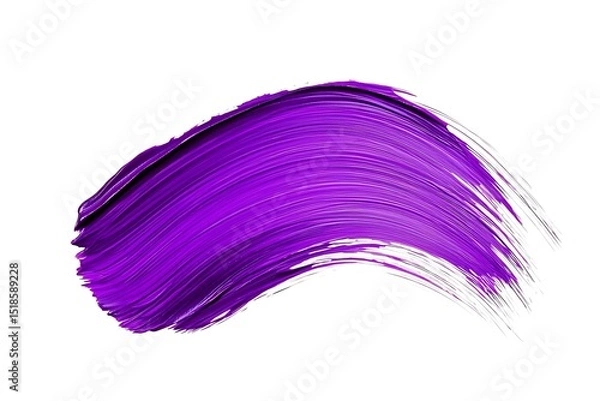 Obraz A bright purple brushstroke isolated on white, with a smooth, subtle purple smear blending outward, forming a clean, minimalist design.