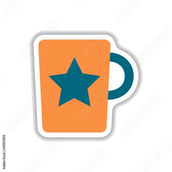Obraz Label Frames and badges vector icon design collection coffee emblem cup of hot coffee