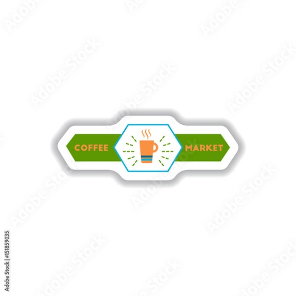 Obraz Label Frames and badges vector icon design collection coffee emblem