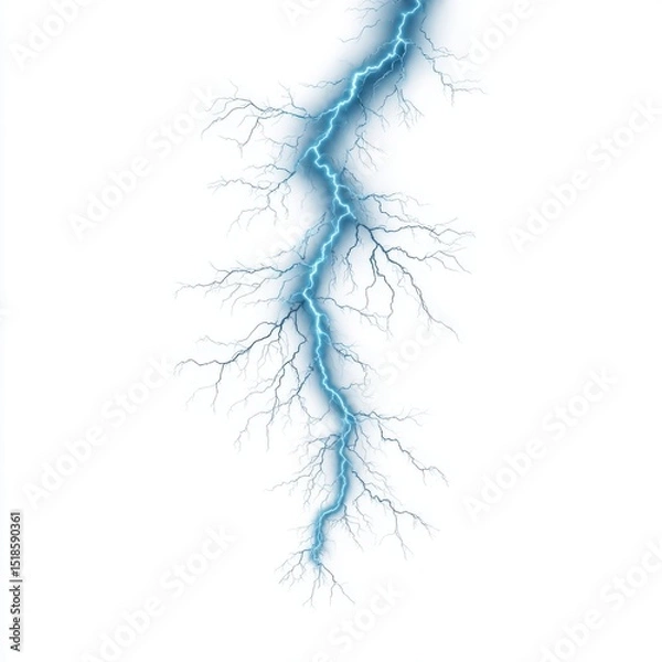 Obraz Electric blue lightning bolt illustration on white background
