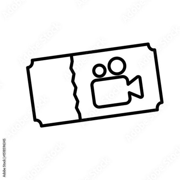 Obraz cinema ticket icon, vector illustration symbol design logo template pictogram, for ui or ux isolated on white for mobile app, editable