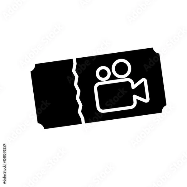 Obraz cinema ticket icon, vector illustration symbol design logo template pictogram, for ui or ux isolated on white for mobile app, editable