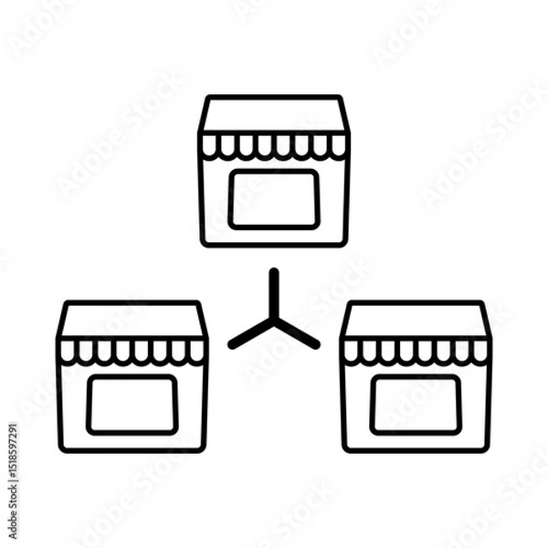 Obraz franchise icon, simple flat style, vector illustration symbol sign logo template pictogram, for ui or ux isolated on white for mobile app, editable