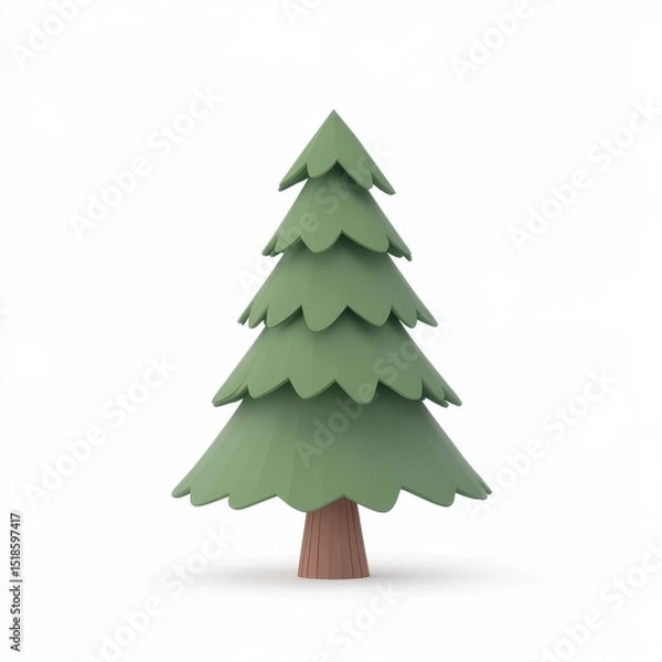 Obraz Stylized Green Tree Illustration for Nature and Environment Themes