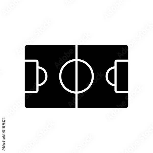 Obraz foodball soccer field icon vector illustration, symbol, design logo template pictogram, for ui or ux isolated on white for mobile app, editable