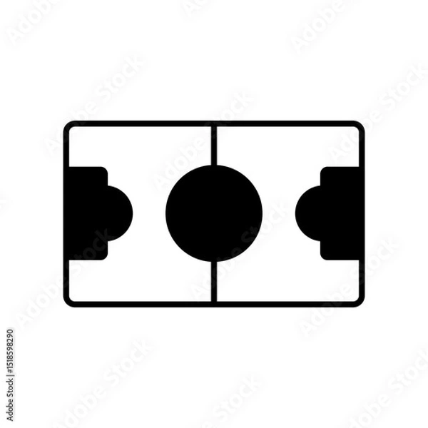 Obraz foodball soccer field icon vector illustration, symbol, design logo template pictogram, for ui or ux isolated on white for mobile app, editable