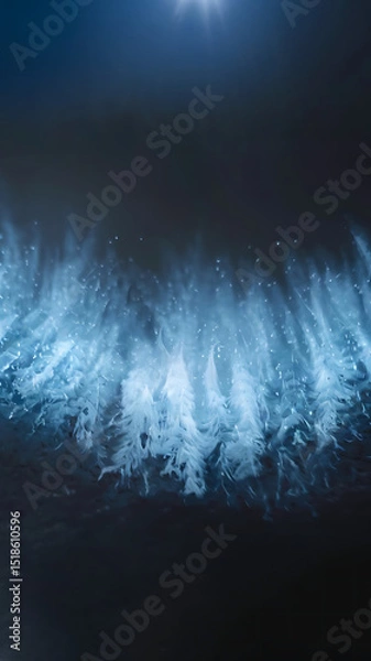 Obraz An abstract winter landscape with glowing lights and a dreamy atmosphere.