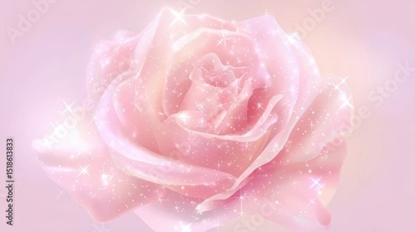 Obraz Delicate, sparkling rose in soft pastel hues.