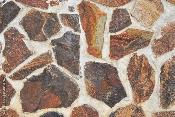 Obraz Natural rubble stone wall texture as background