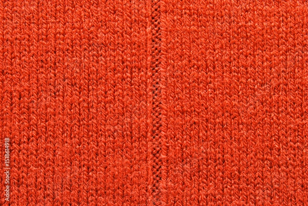 Obraz Red wool jersey fabric texture with a seam in the center as background