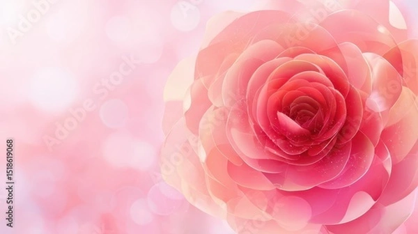 Obraz Close-up view of a delicate, pastel pink rose.